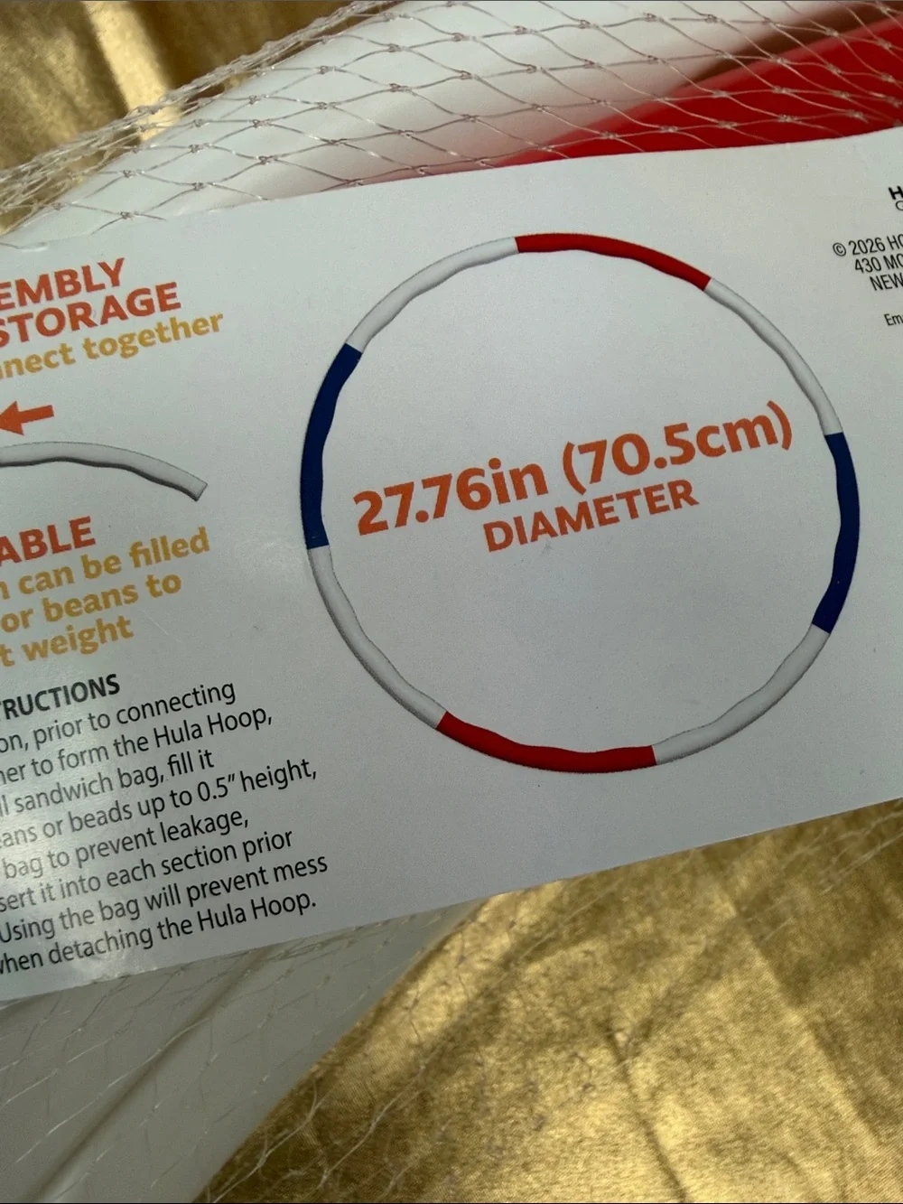 Horizon Group Collapsible Hula Hoop Set - Red, White, Blue 27.76 inch hula hoop